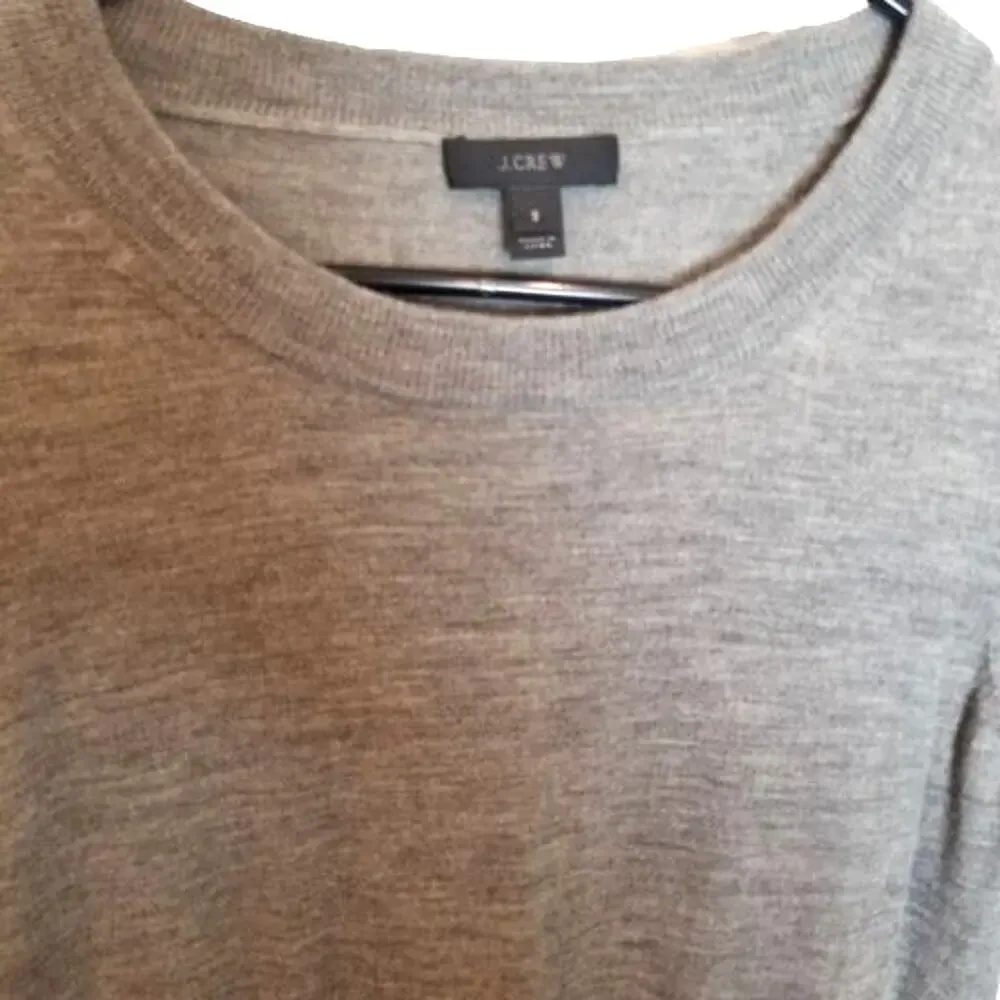 J. Crew Womens Merino Wool Pullover Sweater Sz S Minimalist Stretch Casual Gray